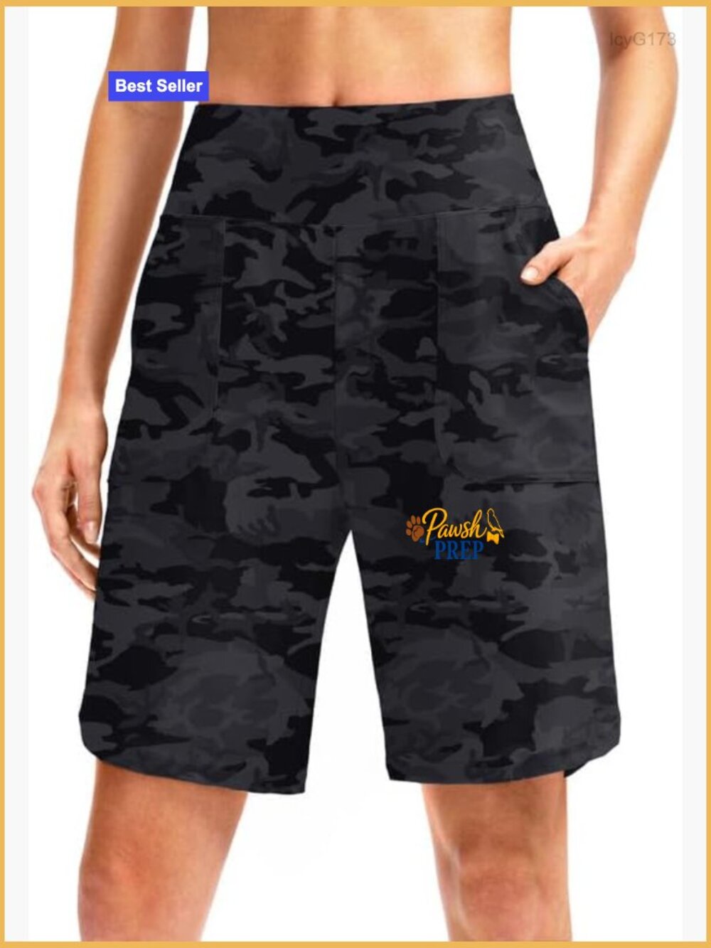 Women's 9" High Waisted Swim Board Shorts with Pockets Built-in Liner UPF 50